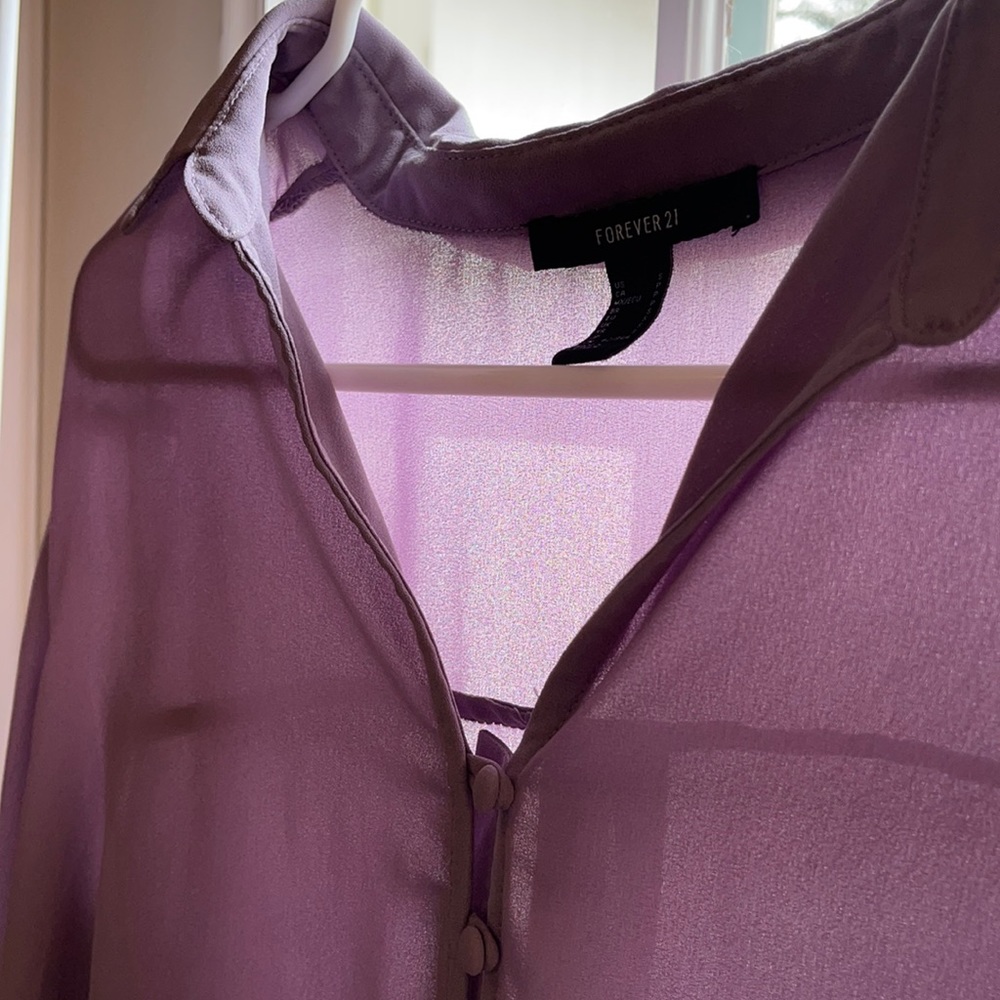 Pale purple Long sleeved blouse, size small